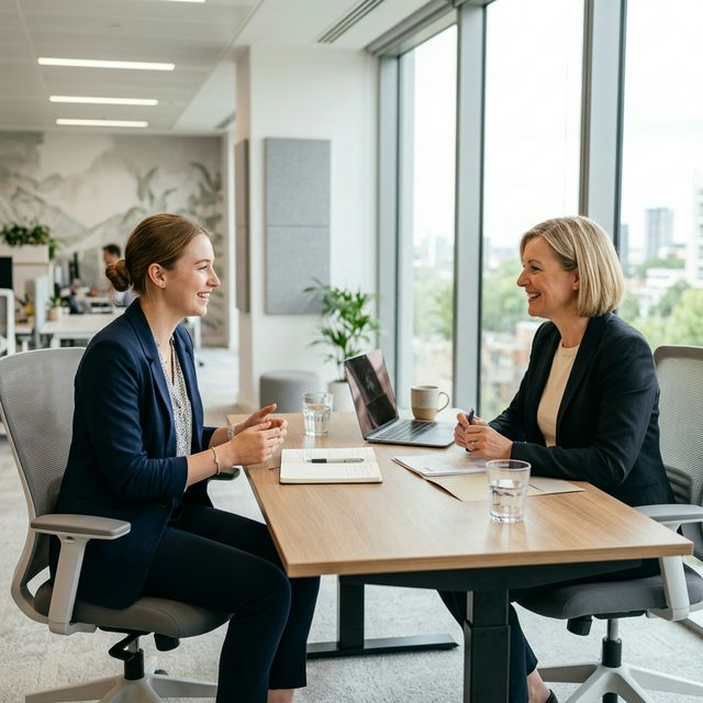 Студент проходит собеседование на стажировку